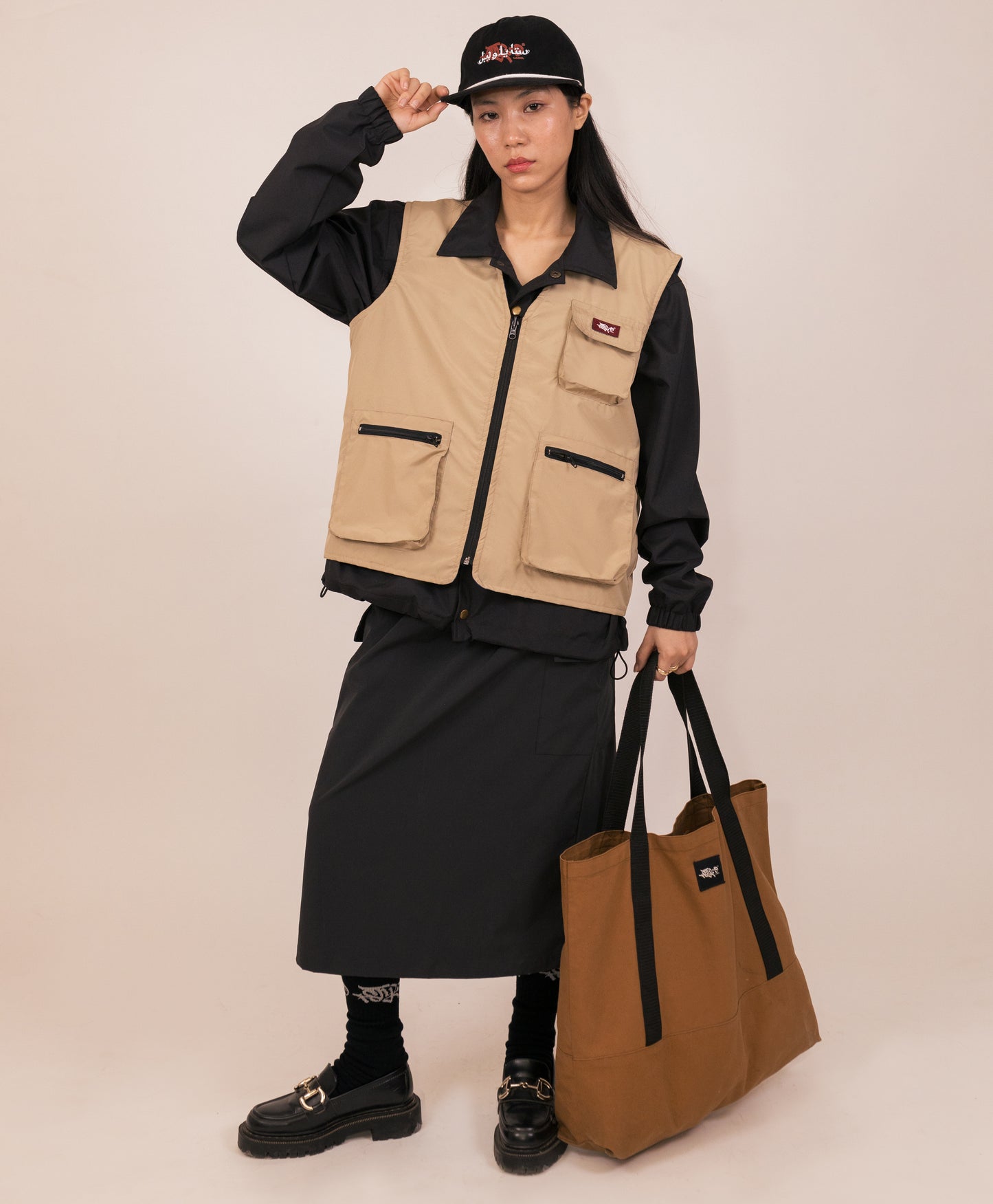 Reversible Utility Vest (Blue/Cream)