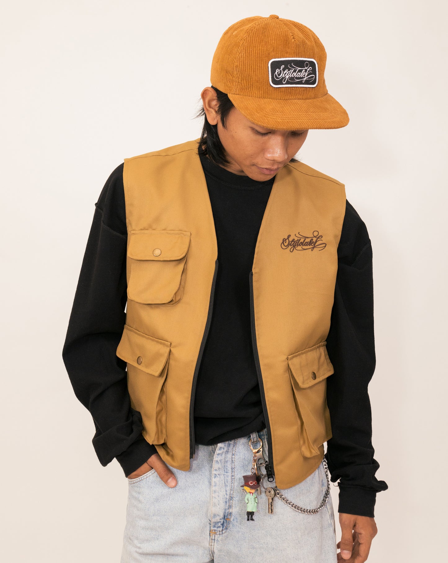 Reversible Utility Vest (Khaki/Black)