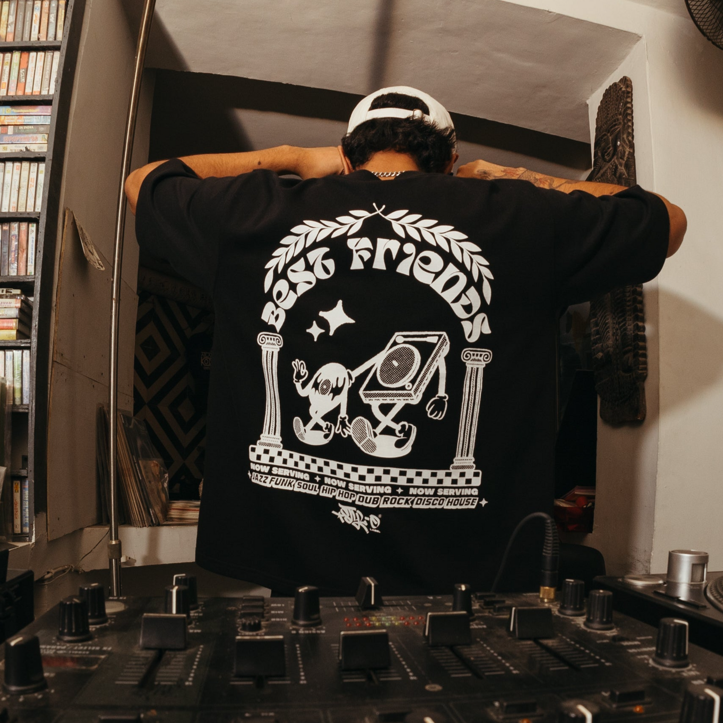 Best Friends Vinyl Record Player Tee (Black)