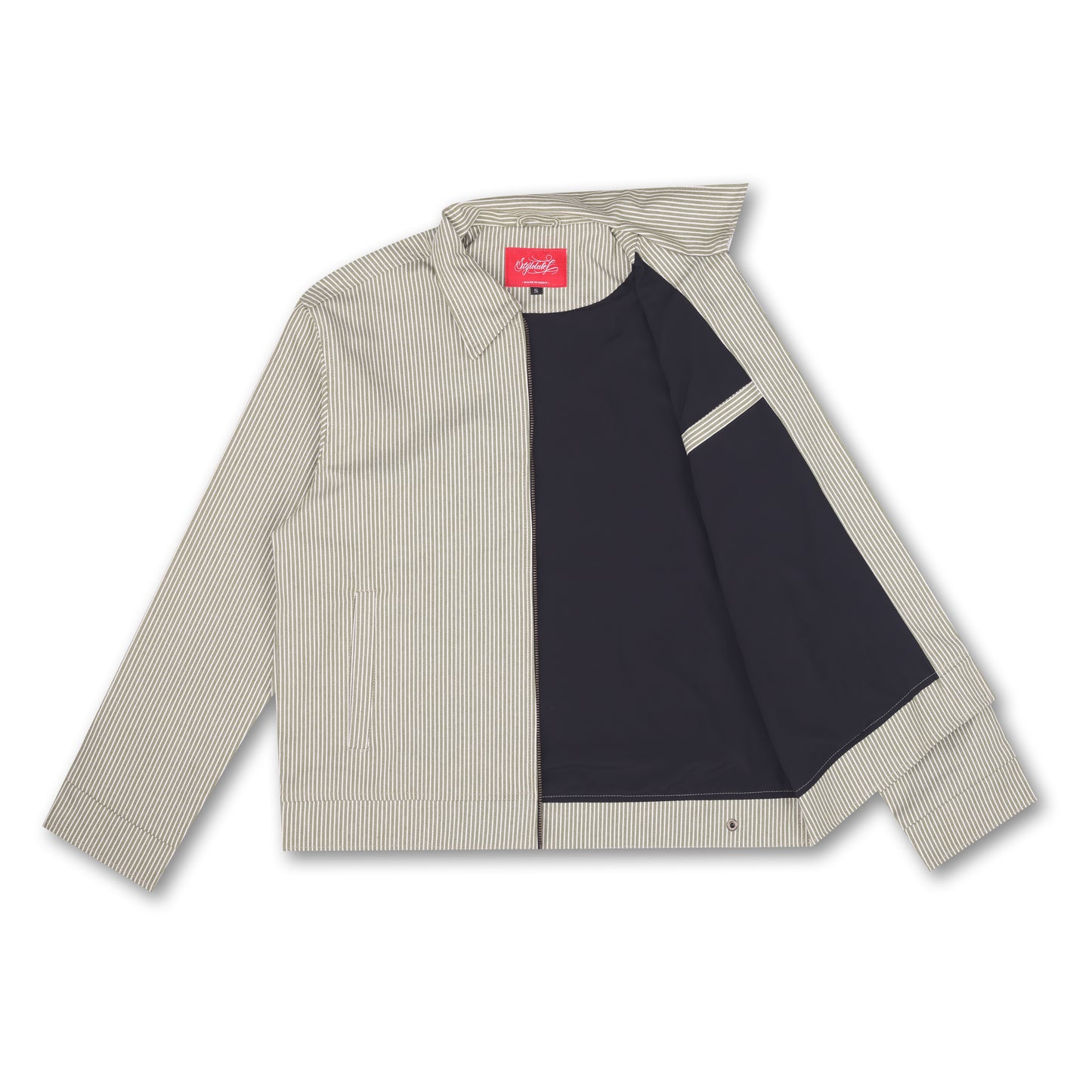 Hickory Stripe Work Jacket (Green)