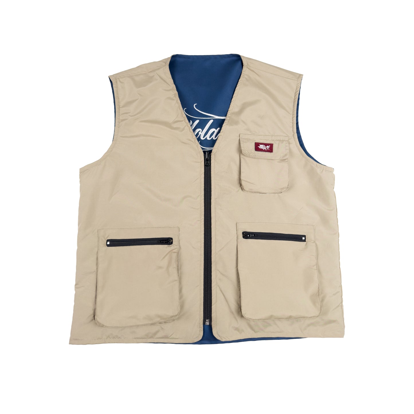 Reversible Utility Vest (Blue/Cream)