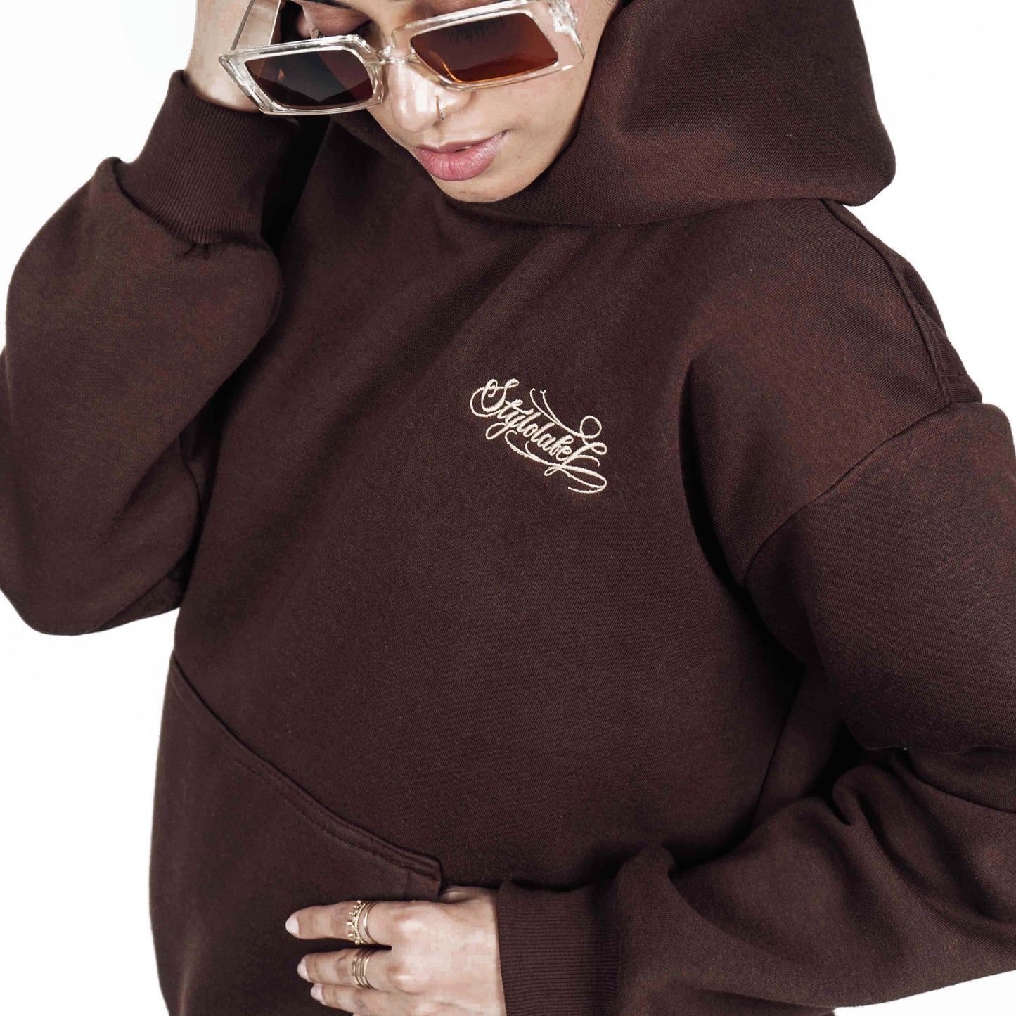 Cursive Embroidered Hoodie