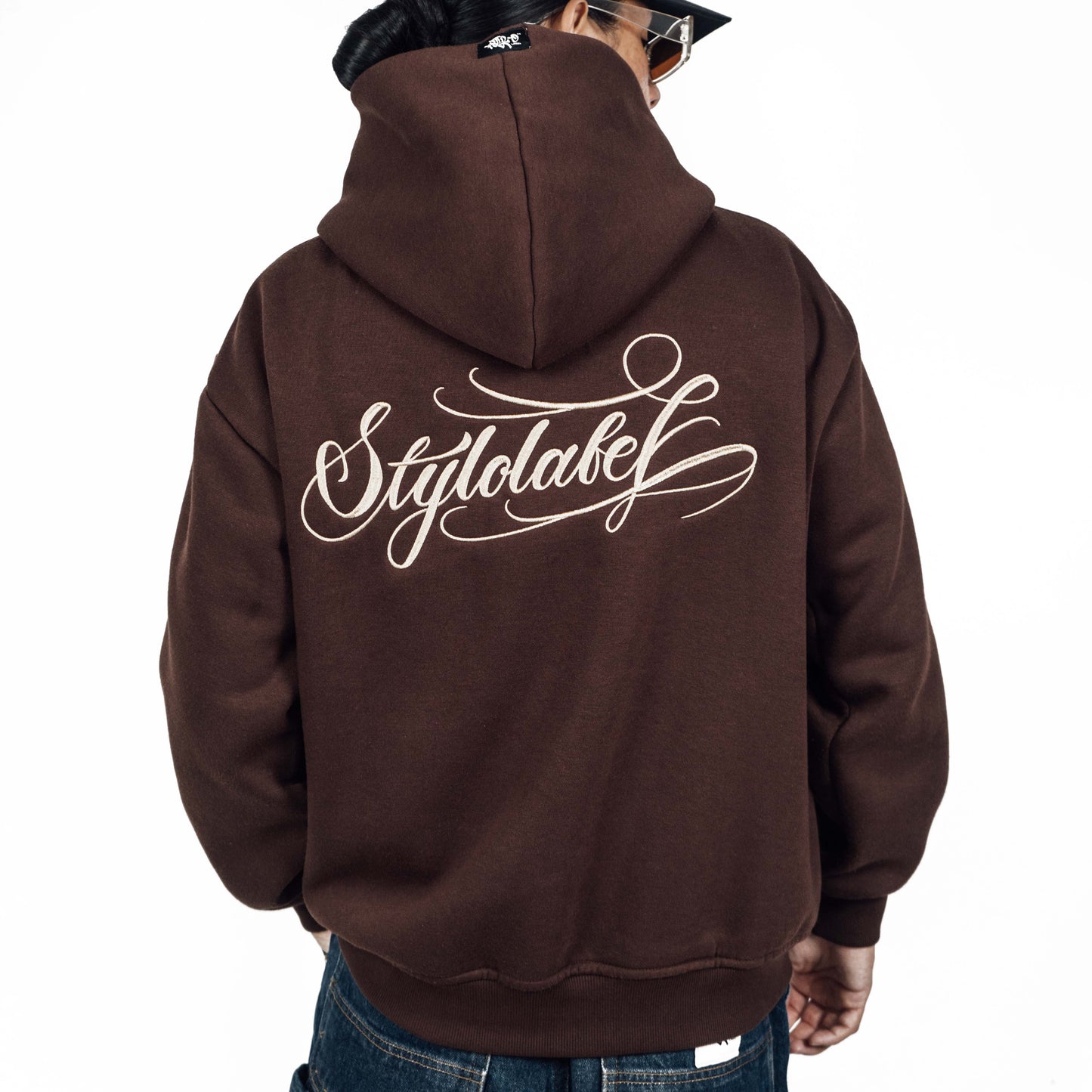 Cursive Embroidered Hoodie