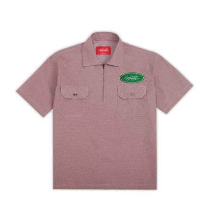 Oval Zip Up Workshirt (Dusty Brown)