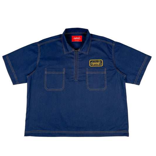 Zip Up Workshirt (Navy Blue)
