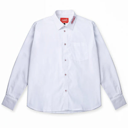 White LS Shirt (Red Embroidery)